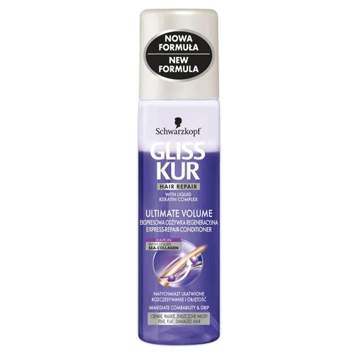 Schwarzkopf Gliss Ultimate Volume, Ekspresowa odżywka regeneracyjna dodająca objętości włosom delikatnym
