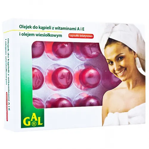 Gal Olejek do kąpieli z witaminą A i E i olejem wiesiołkowym w kapsułkach twist off