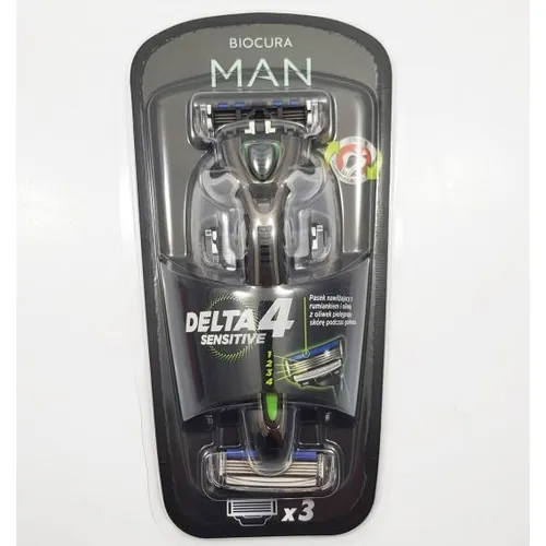 Biocura Man, Delta 4 Sensitive, Maszynki do golenia dla mężczyzn