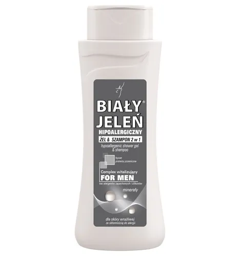 Biały Jeleń For Men, Hipoalergiczny żel i szampon 2 w 1 z nanominerałami - 2