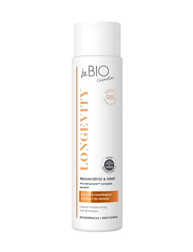 beBIO Longevity, Naturalny szampon do włosów `Regeneracja i odżywienie`