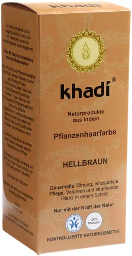 Khadi Herbal Hair Colour, Light Brown (Ziołowa farba do koloryzacji włosów `Jasny brąz`) - 2