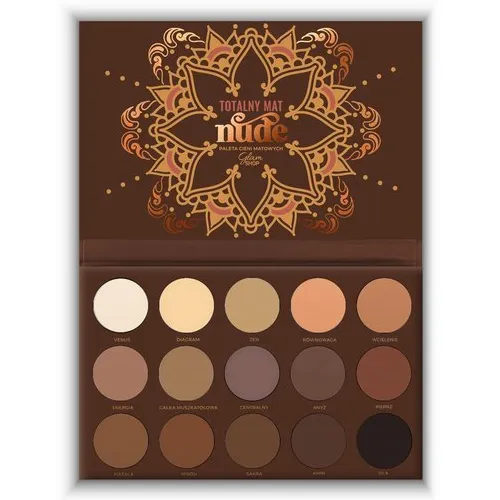 Glam Shop Kolekcja Mandala, GlamBOX, Paleta 15 cieni do powiek `Totalny Mat Nude`