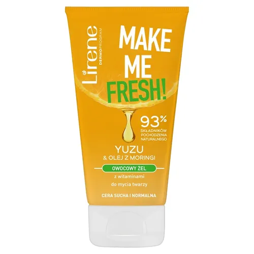 Lirene Dermoprogram Make me Fresh, Oczyszczający owocowy żel do mycia twarzy `Yuzu & olej z moringi`