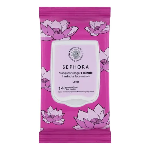 Sephora Collection, 1 Minute Face Mask Lotus (Zestaw masek w płachcie `Lotos`)