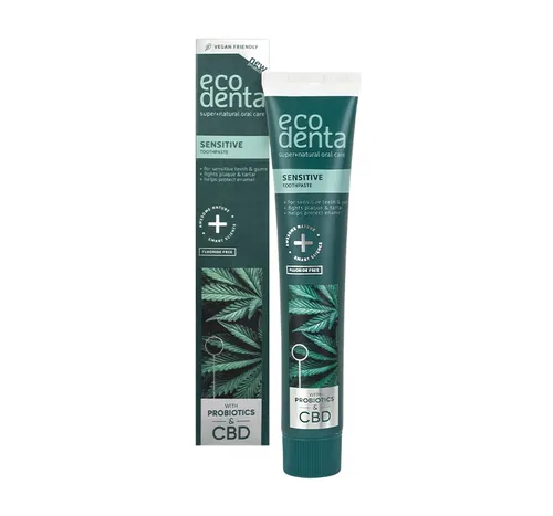 Ecodenta Super Natural Oral Care, Sensitive Toothpaste (Pasta do wrażliwych zębów z probiotykami i CBD)