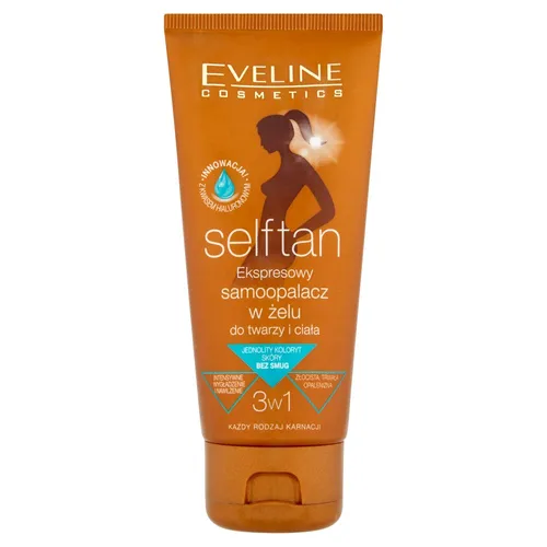Eveline Cosmetics Self Tan, Ekspresowy samoopalacz w żelu do twarzy i ciała 3 w 1