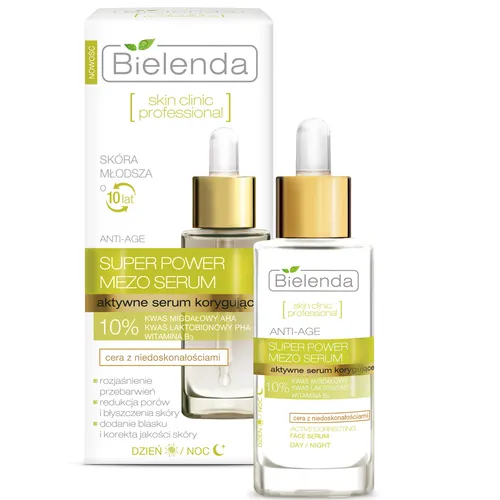 Bielenda Skin Clinic Professional, Super Power Mezo Serum (Aktywne serum korygujące Anti-Age do cery mieszanej i tłustej, z niedoskonałościami)