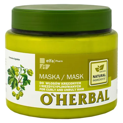 O'Herbal Maska do włosów kręconych i niezdyscyplinowanych z ekstraktem z chmielu