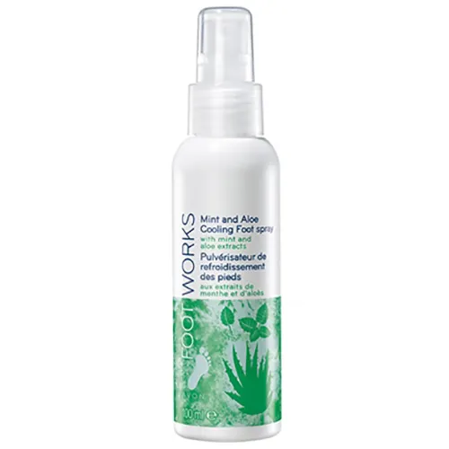 Avon Foot Works, Beautiful, Mint & Aloe, Cooling Foot Spray (Chłodzący spray do stóp i nóg z miętą i aloesem) - 1