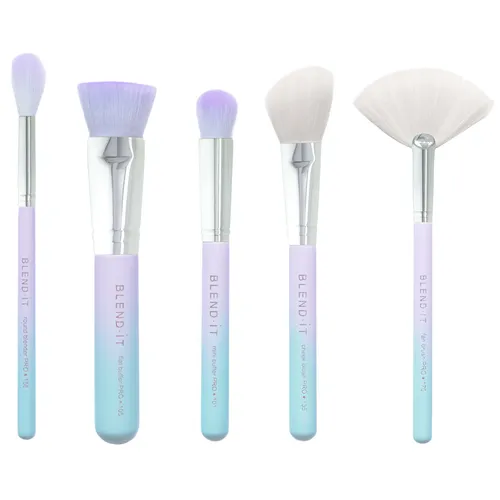 Blend it! Violet Sunset, Complexion Goalls Brush Set (Zestaw 5 pędzli do makijażu)