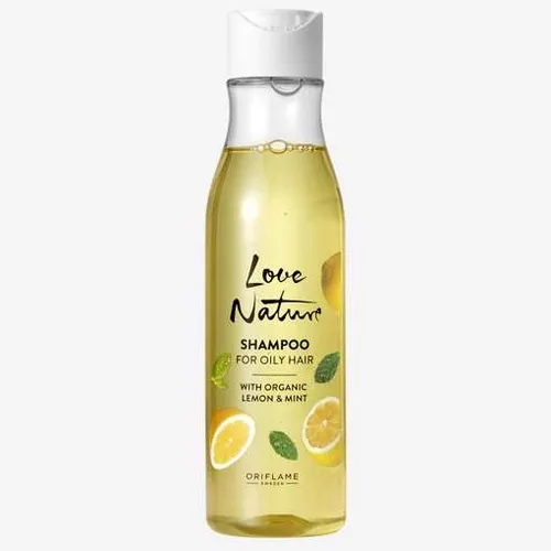 Oriflame Love Nature, Shampoo For Oily Hair with Organic Lemon & Mint (Szampon do włosów z organiczną cytryną i miętą)