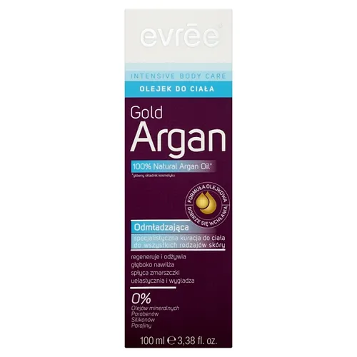 Evree Gold Argan, Pure Argan Oil 100% (Olejek arganowy do ciała)