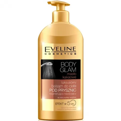 Eveline Cosmetics Body Glam, Luksusowy balsam do ciała pod prysznic regenerująco - nawilżający, 'Masło kakaowe'