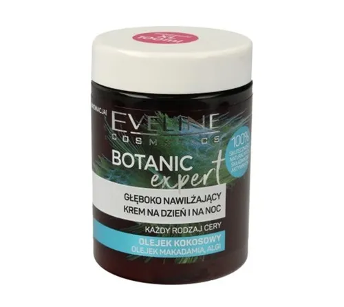 Eveline Cosmetics Botanic Expert, Głęboko nawilżający krem na dzień i na noc do każdego rodzaju cery `Olejek kokosowy i olejek makadamia`