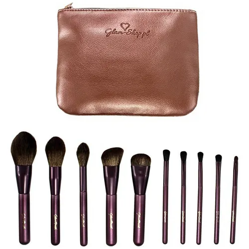 Glam Shop Zestaw 10 syntetycznych pędzli do makijażu imitacja włosia wiewiórki