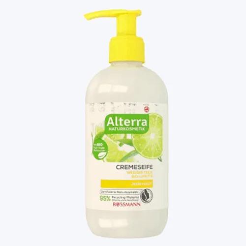 Alterra Cremeseife Weisser Tee & bio-Limette (Kremowe mydło w płynie `Biała herbata & limonka bio`)