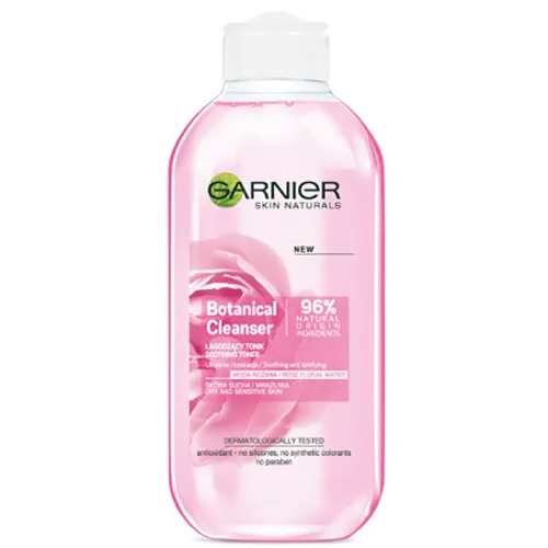 Garnier Botanical Cleanser, Soothing Toner (Tonik łagodzący z wodą różaną do skóry suchej i wrażliwej)