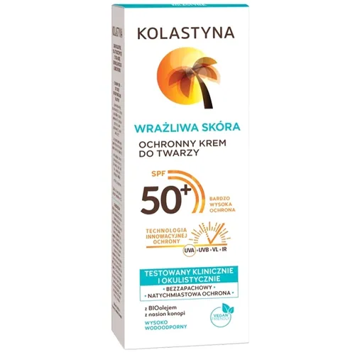 Kolastyna Ochronny krem do twarzy, wodoodporny SPF 50