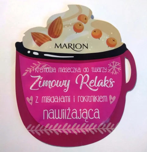 Marion Zimowy Relaks, Kremowa maseczka do twarzy nawilżająca z migdałami i rokitnikiem
