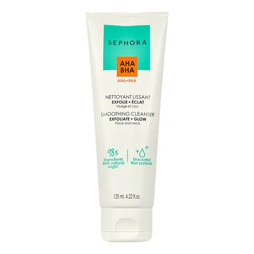 Sephora Collection, AHA BHA Exfoliating + Glow Smoothing Cleanser (Żel do mycia twarzy i szyi)