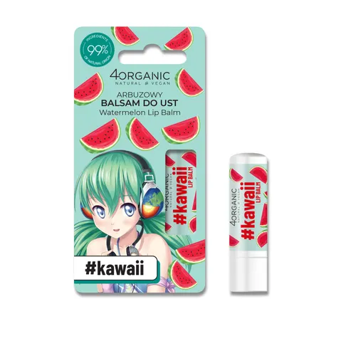 4Organic #kawaii, Naturalny balsam do ust `Watermelon`