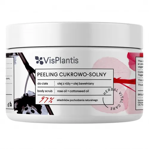 Vis Plantis Peeling cukrowo - solny `Olej z róży + olej bawełniany` - 2