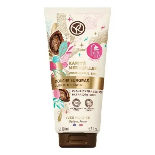 Yves Rocher Karite Douche Surgras, Ultra-Rich Shower (Kremowy żel pod prysznic do skóry bardzo suchej  z  masłem karite) - 1