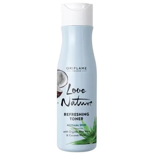Oriflame Love Nature, Refreshing Toner with Organic Aloe Vera & Coconut Water (Odświeżający tonik z organicznym aloesem i wodą kokosową)