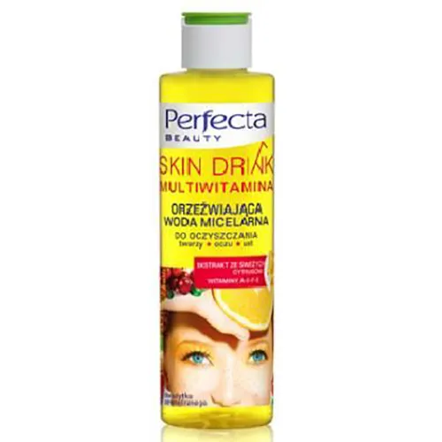 Perfecta Skin Drink, Orzeźwiająca woda micelarna do oczyszczania twarzy, oczu i ust