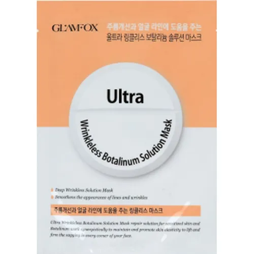 Glamfox Ultra, Wrinkleless Peptide Solution Mask (Przeciwzmarszczkowa peptydowa maska w płachcie do skóry dojrzałej, ze zmarszczkami)