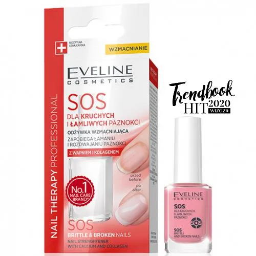 Eveline Cosmetics Nails Therapy Professional, SOS Odżywka wzmacniająca z wapniem i kolagenem (nowa wersja) - 1