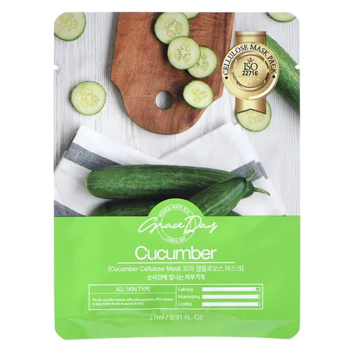 Grace Day Cucumber Cellulose Mask (Maska w płachcie `Ogórek`)