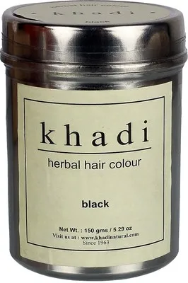 Khadi Herbal Hair Colour, Black (Ziołowa farba do koloryzacji włosów nadająca ciepły czarny kolor) - 2