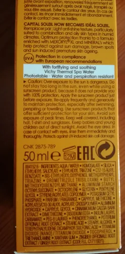 Vichy Ideal Soleil, Emulsion Anti-brillance Toucher Sec SPF 50 [Mattifying Face Fluid Dry Touch] (Matująca emulsja do twarzy SPF 50) - 2