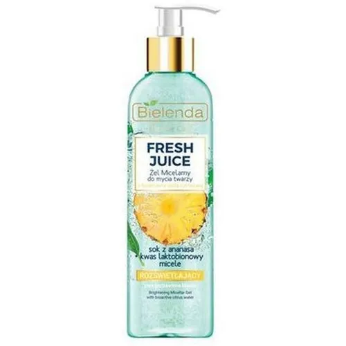 Bielenda Fresh Juice, Rozświetlający żel micelarny  z bioaktywną wodą cytrusową `Sok z ananasa + kwas laktobionowy i micele`