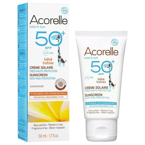 Acorelle Creme Solaire Bebe SPF 50+ Sans Parfum (Bezzapachowy filtr przeciwsłoneczny dla niemowląt SPF50+)