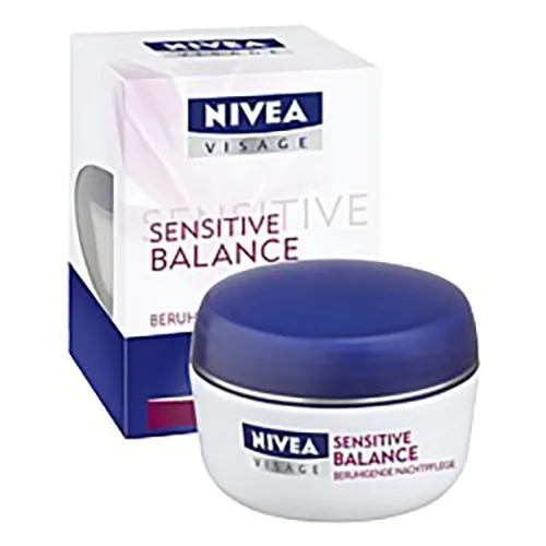 Nivea Visage, Sensitive Balance Beruhigende Nachtpflege (Uspokajający krem na noc)
