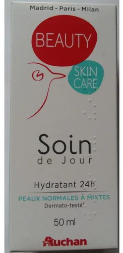 Auchan Beauty Skin Care, Soin de Jour Hydratant 24h (Krem do twarzy skóra normalna i mieszana nawilżający)