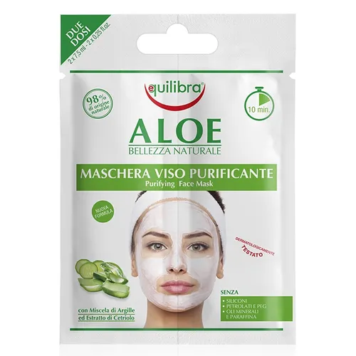 Equilibra Aloe, Maschera Viso Purificante (Oczyszczająca aloesowa maseczka do twarzy)