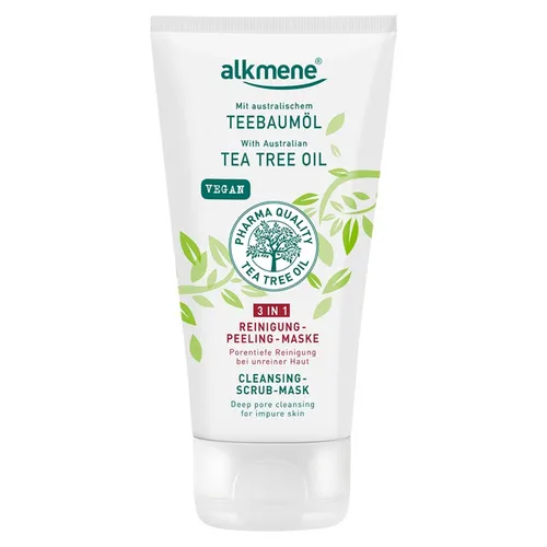 Alkmene Teebaumol, 3in1 Reinigung Peeling Maske (3w1 Żel, maseczka i peeling z olejkiem drzewka herbacianego)