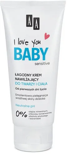 AA I Love you Baby, Sensitive, Łagodny krem nawilżający do twarzy i ciała