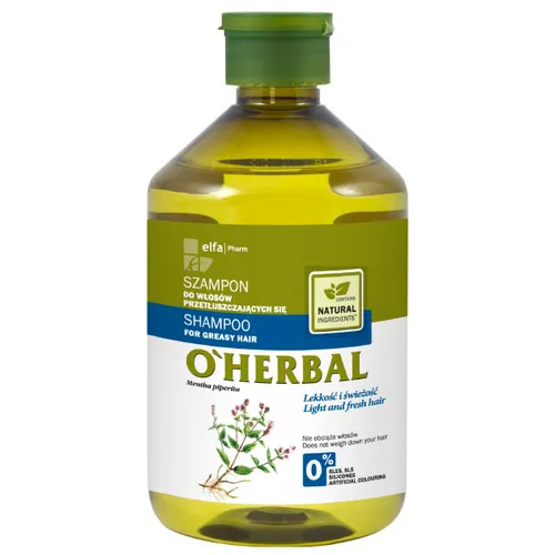 O'Herbal Szampon z ekstraktem z mięty do włosów przetłuszczających się