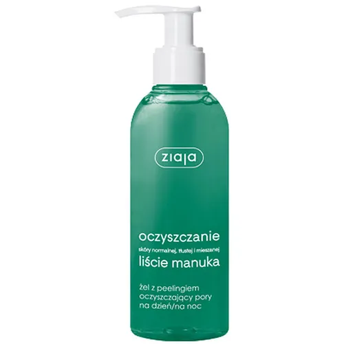 Ziaja Oczyszczanie - Liście Manuka, Żel z peelingiem oczyszczający pory na dzień / na noc