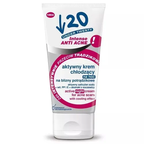 Under Twenty Anti! Acne Intense, Krem chłodzący na noc na blizny potrądzikowe