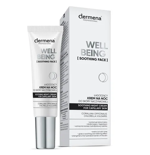 Dermena Professional Well Being, Łagodzący krem na noc do skóry naczynkowej