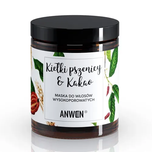 Anwen Maska do włosów wysokoporowatych 'Kiełki pszenicy i kakao' - 2