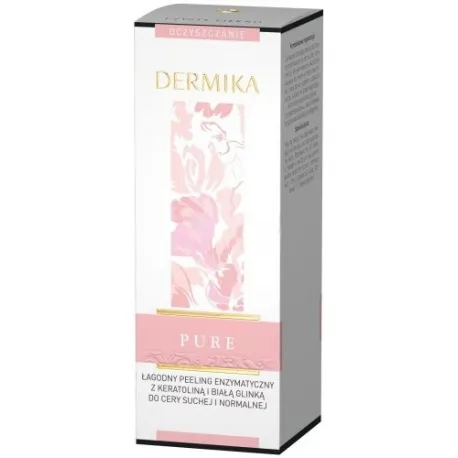 Dermika Pure, Łagodny peeling enzymatyczny z keratoliną i białą glinką do cery suchej i normalnej
