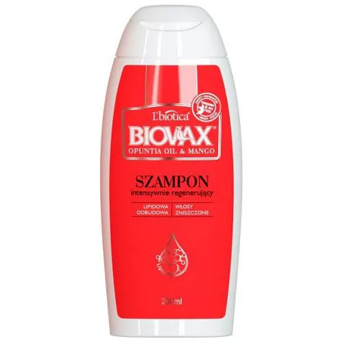 L'biotica Biovax Opuntia Oil & Mango, Szampon intensywnie regenerujący