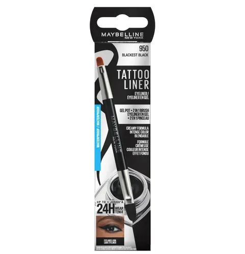 Maybelline New York Tattoo Liner, Gel Pot + 2 in 1 Brush Eyeliner (Eyeliner w żelu) - 2